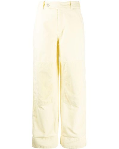 KENZO Cotton Straight-leg Trousers - Yellow
