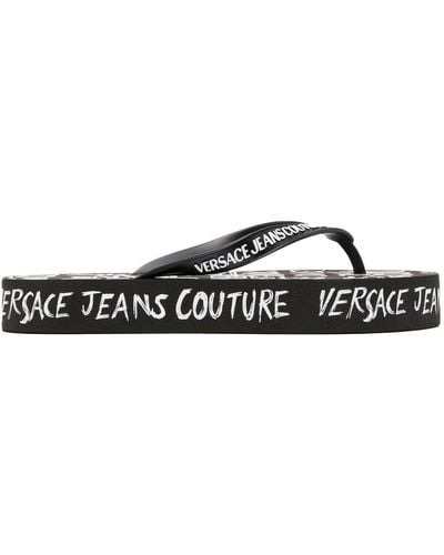Versace Jeans Couture Flip-Flops mit Logo-Print - Weiß