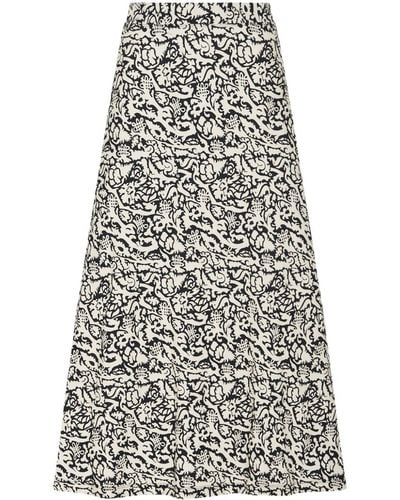 Rosetta Getty Abstract-print Maxi Skirt - White