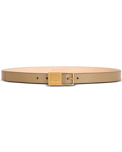 Balmain Signature Leather Belt - Natural