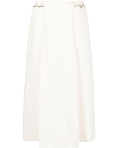 Claudie Pierlot High-waisted Flared Midi Skirt - White