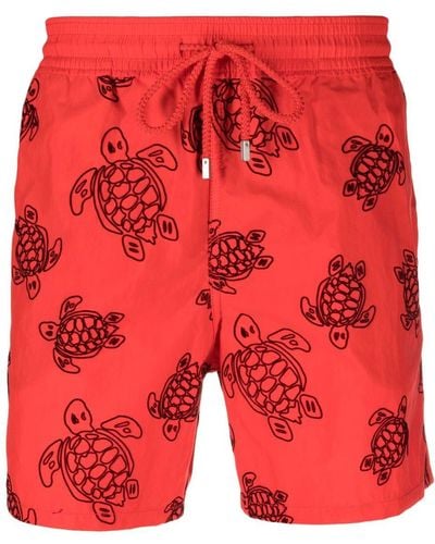 Vilebrequin Turtle-print Swim Shorts - Red