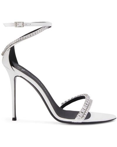 Giuseppe Zanotti Metallic-effect High Heel Sandals - White