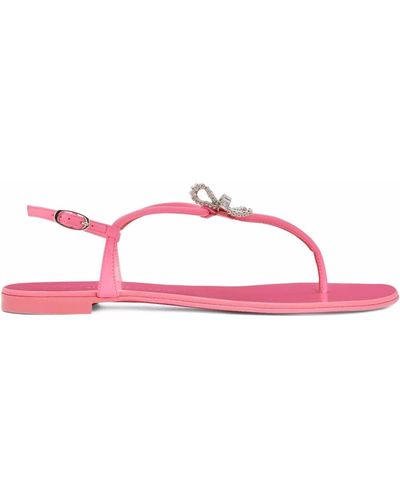 Giuseppe Zanotti Embellished Thong Sandal - Pink