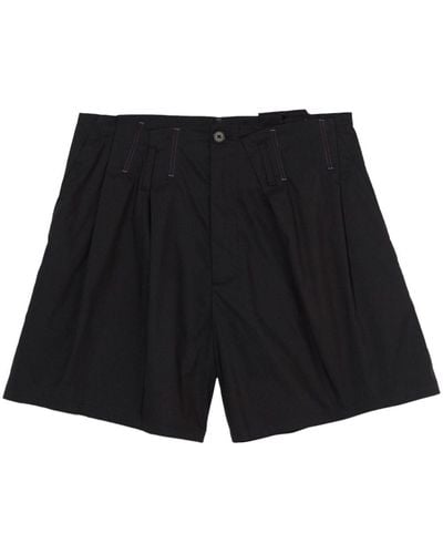B+ AB Pleated Cotton-blend Shorts - Black