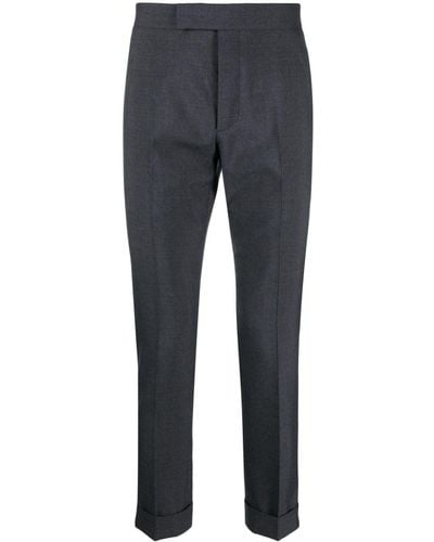 Thom Browne Mid-rise Skinny-leg Tailored Trousers - Grey