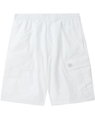 FIVE CM Logo-embroidered Cargo Shorts - White