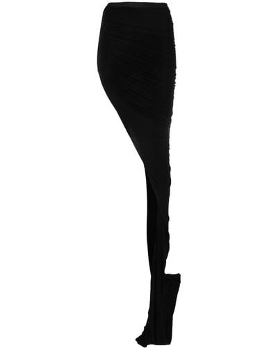 Rick Owens Front-slit Ruched Maxi Skirt - Black