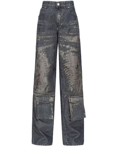 Pinko Weite High-Rise-Jeans - Grau