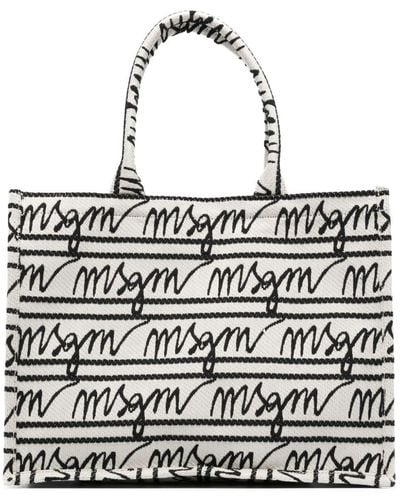 MSGM Shopper mit Jacquard-Logo - Schwarz