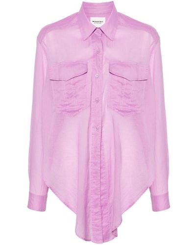 Isabel Marant Asymmetric-Hem Shirt - Pink