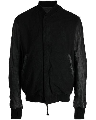 Boris Bidjan Saberi Collarless Zipped Lightweight Jacket - Black