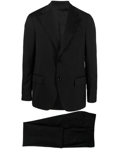 Lardini Single-breasted Wool Suit Set - Black