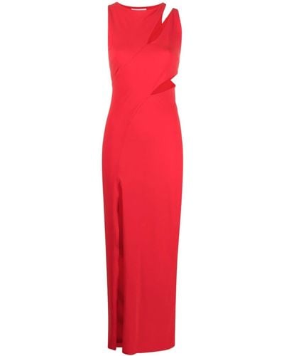 Patrizia Pepe Asymmetric Cut-out Detailing Fitted Dress - Red