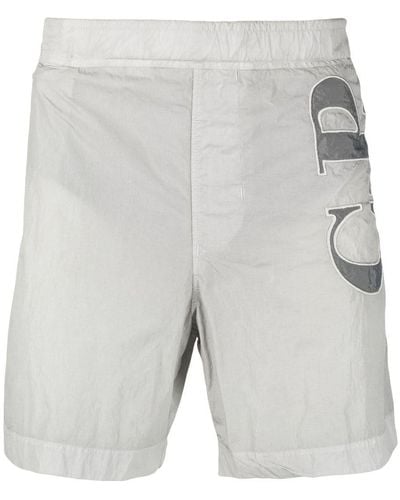 C.P. Company Elasticated-waist Logo-print Shorts - Grey