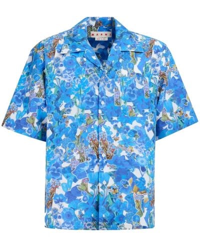 Marni Hemd mit Blumen-Print - Blau
