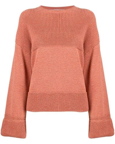 Off-White c/o Virgil Abloh Colour-block Ribbed-knit Sweater - Orange
