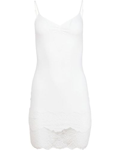 Fleur du Mal Lace-detail Slip-on Minidress - White