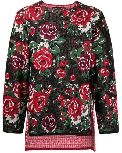 Comme des Garçons Floral Check Knit Sweater - Multicolor