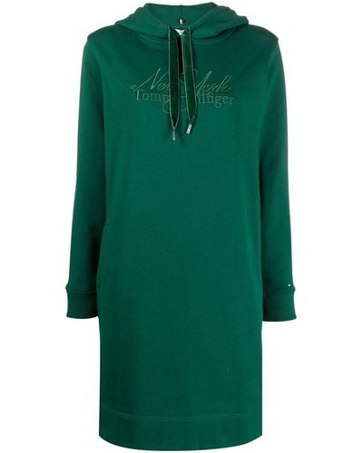 Tommy Hilfiger Hoodie Cotton Dress - Green