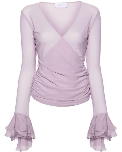 Blumarine Ruched silk blouse - Lila