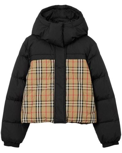 Burberry Reversible Haymarket check puffer jacket - Noir