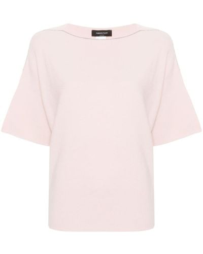 Fabiana Filippi Gebreid T-shirt Met Lurex Afwerking - Roze