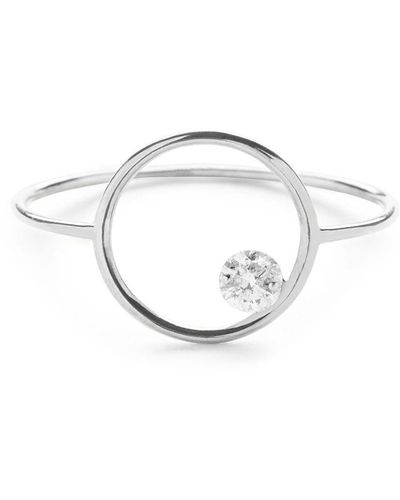 The Alkemistry 18kt White Gold Drilled Diamond Circle Ring