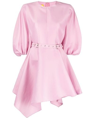 Marques'Almeida Puff-sleeve Taffeta Minidress - Pink
