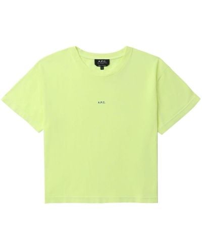 A.P.C. T-shirt en coton Jade à logo imprimé - Vert