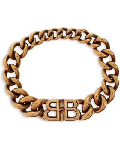 Balenciaga Bb Icon Gourmette-chain Bracelet - Metallic