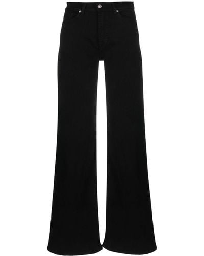 7 For All Mankind Lotta Soho Night High-rise Flared Jeans - Black