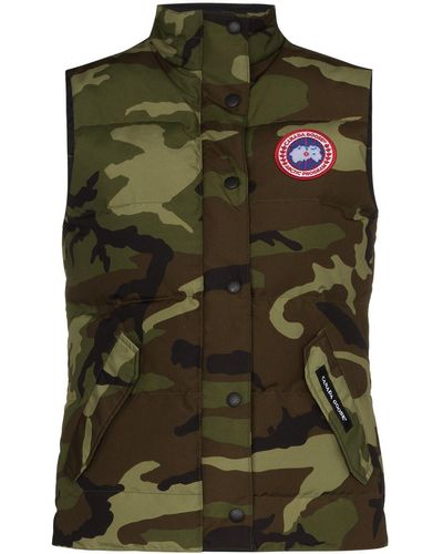 Canada Goose Camouflage-pattern Puffer Gilet - Green
