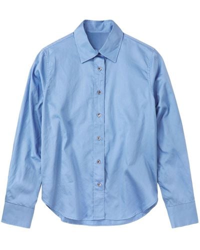 Closed Long-sleeve Cotton Shirt - Blue