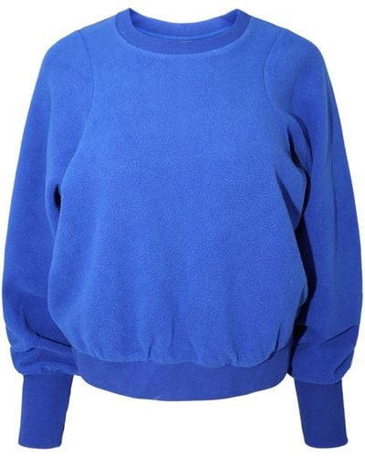 Sweaty Betty Compass Seam-detail Fleece Sweatshirt - Blue