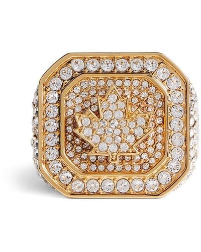 DSquared² Oversize Crystal-embellished Ring - Natural