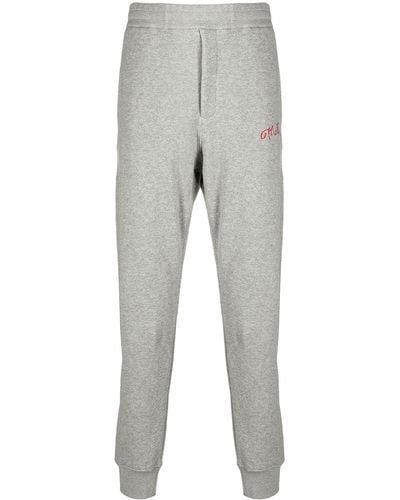 Alexander McQueen Embroidered Logo Track Pants - Gray