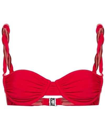 Isa Boulder Chunky Rope Underwire Bikini Top - Red
