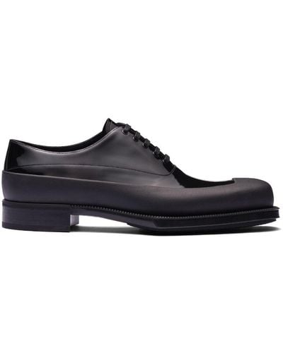 Prada Patent Leather Derby Shoes - Black
