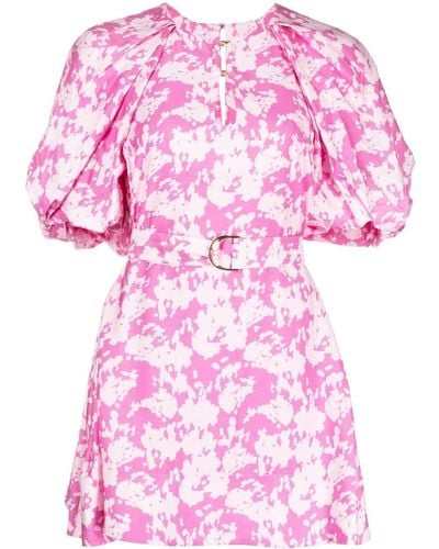 Acler Rossmore Floral-print Mini Dress - Pink