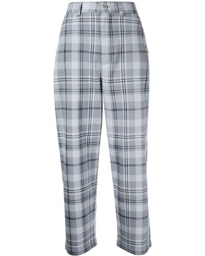 Chocoolate Plaid Cropped Trousers - Blue