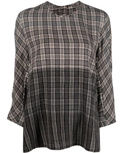 Toogood Cutter Check-pattern Blouse - Grey