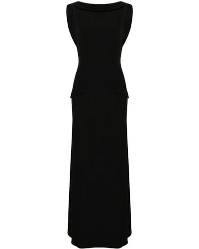 Alberta Ferretti Low-back Crepe Maxi Dress - Black