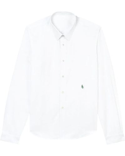 Sporty & Rich Embroidered-logo Cotton Shirt - White