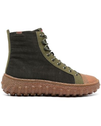 Camper Ground High-top Leather Trainers - Brown