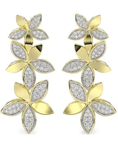 Marchesa 18kt Yellow Gold Wild Flower Diamond Earrings - Metallic