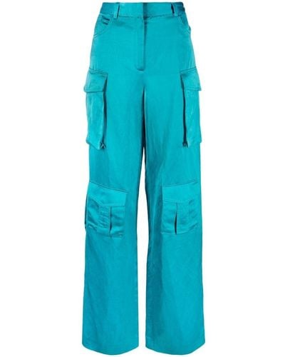 Tom Ford Pantalon cargo à taille haute - Bleu