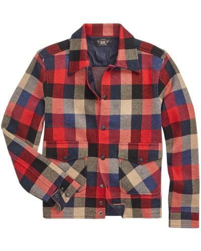 RRL Checked Shirt Jacket - Red