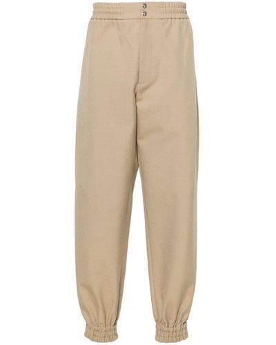 Alexander McQueen Elasticated-ankles Cotton Track Pants - Natural