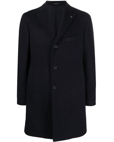 Tagliatore Single-breasted Cashmere Coat - Blue